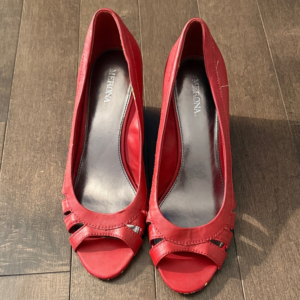 Merona Red Open Toe Heels